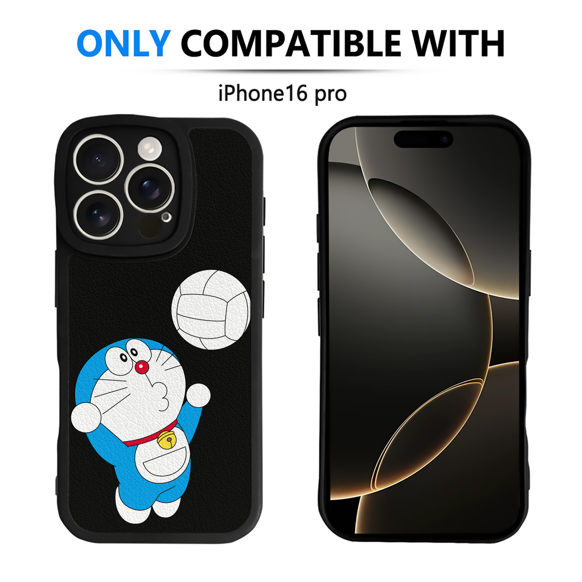（画像用） ドラえもん Doraemon 【iPhone 16シリーズ対応】シリコンスマホケース（レザー調） 材質：シリコン